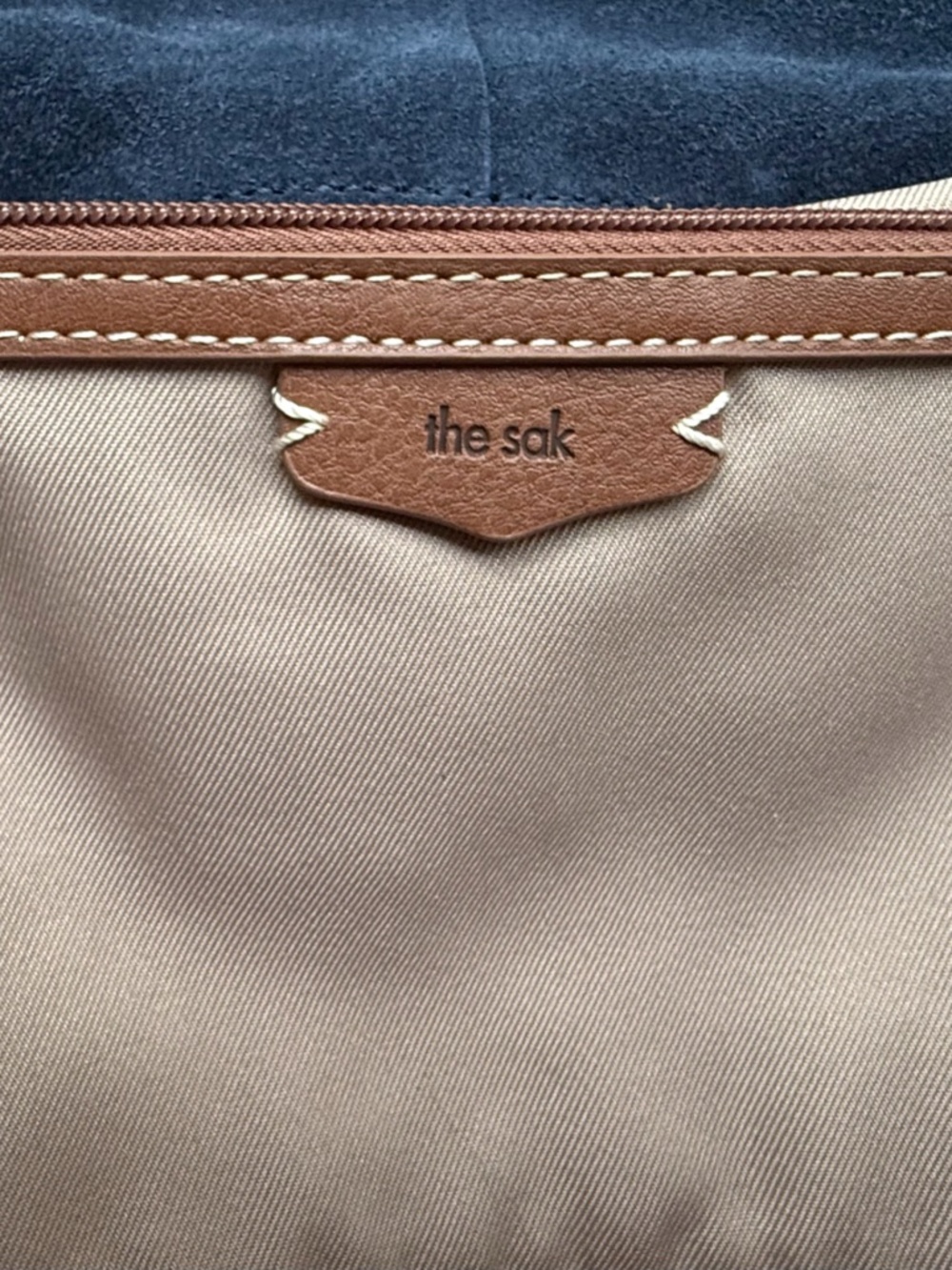 The Sak Navy Blue Suede Leather Hobo Shoulder Bag Adjustable Strap - Picture 6 of 9